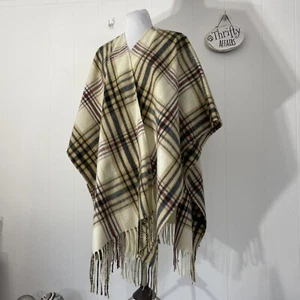 Woolrich Karo Fransen Poncho Halstuch Schal OS - Bild 1 von 19