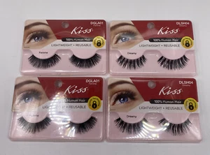 Lot Of 4 - Kiss False Eyelashes, Variety Pack, Dreamy, Femme, DLSH04 DGLA01 - Picture 1 of 2