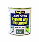 Rustins Grey 500ml Primer & Undercoat Wood MDF Quick Dry Under Coat Paint Base