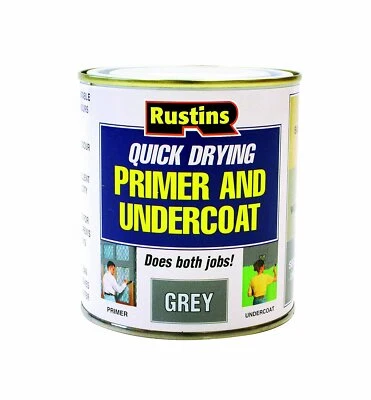 Rustins Grey Primer & Undercoat 250ml — Quick Dry Paint Base for Wood & MDF - Image 1 of 3