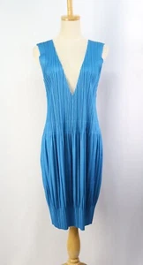 PLEATS PLEASE Blue Sleeveless Dress ISSEY MIYAKE 246 0224 - Picture 1 of 6