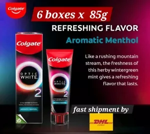Pasta dental blanqueadora activa de oxígeno activo COLGATE óptica blanca O2 6 cajas x 85 g-DHL exp - Imagen 1 de 6