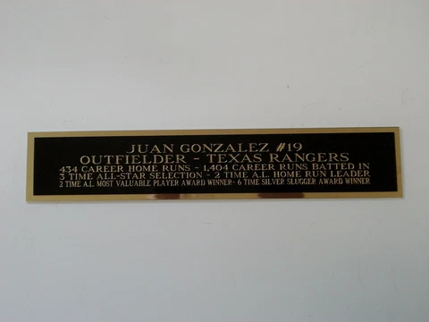 Juan Gonzalez Rangers Autograph Nameplate For A Baseball Bat Case 1.5 X 6 Cover