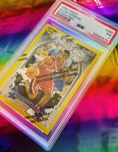 1996 TOPPS FINEST ALLEN IVERSON ROOKIE GOLD HEIRS RARE #280 WITH COATING PSA 7 - Picture 1 of 4