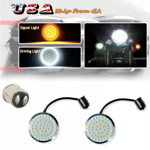 Luces delanteras de giro LED ámbar y blanco 1157 para Harley Dyna Electra Glide, etc. - Imagen 1 de 9