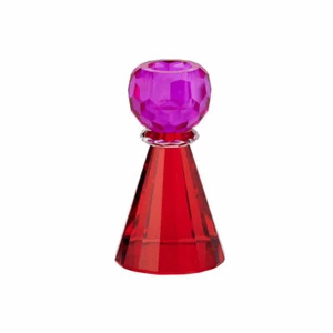 Gift Company Kerzenhalter Sari Konus, Kerzenständer, Kristallglas, Pink, Rot - Bild 1 von 1