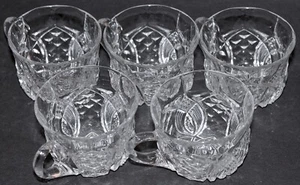 Lot of 5 Duncan & Miller Co. Punch Cups Antique Pattern Glass Clear FreeS&H - Picture 1 of 6