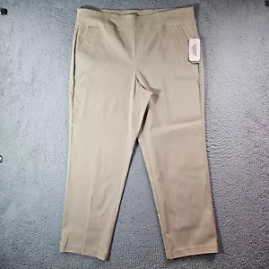 NWT Allison Daley 18 WS Pull On Cropped Pants Women Khaki Stretch NEW - Picture 1 of 11