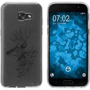 Case for Samsung Galaxy A5 2017 Silicone Case floral M7-1 + protective foils - Picture 1 of 1
