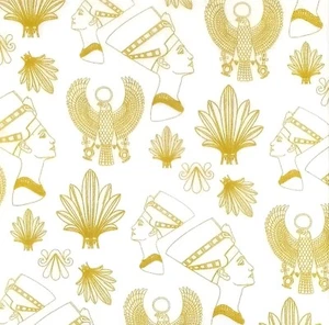 Q616# 3 servilletas de papel individuales para decoupage símbolo egipcio patrón dorado brillante - Imagen 1 de 8