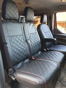Sitzbezüge Maß Kunstleder Rautenmuster Rot passend für Ford Tourneo 2000 - 2013 - Bild 1 von 5