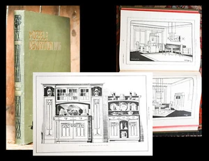 1905 Jugendstil-Möbel Innenarchitektur Möbel und Dekoration Illustrierte... - Picture 1 of 1