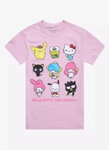 Hello Kitty And Friends Grid Boyfriend Fit Girls T-Shirt NEW WITH TAG (SIZE XL) - Picture 1 of 3