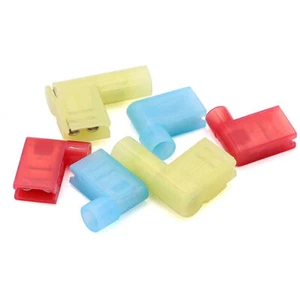 22-10 AWG Female Flag Terminals Right Angle Electrical Wire Spade Connectors USA - Picture 1 of 16