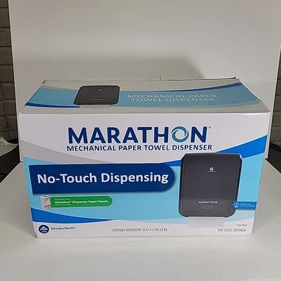 Marathon Mechanical No Touch Paper Towel Dispenser, Black New Open Box - Image 1 of 4