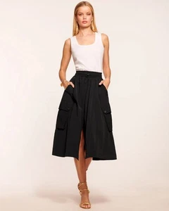 Abito midi cargo Ramy Brook Giovanna bianco nero donna taglia XXS paracadute - Foto 1 di 5