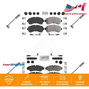 Front Rear Ceramic Brake Pad And Extra Wear Sensor Kit For Freightliner Sprinter - Picture 1 of 9