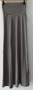 Lily Rose Dress Womens Size S Striped Black Stone Strapless Sleeveless Maxi - Picture 1 of 8