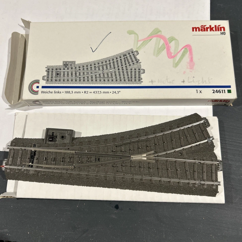 Marklin HO C Track 24611 Lh Point Manual - Image 1 of 2