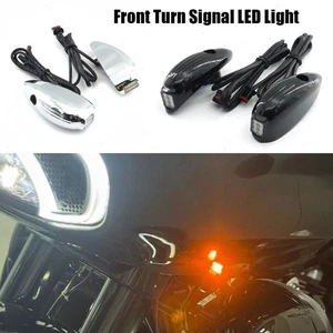 FRONT LED LIGHT TURN SIGNAL For Harley CVO Road Glide Ultra FLTRUSE 2015-2016 - Foto 1 di 11