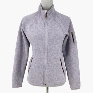 Eddie Bauer Jacket Womens Medium Lavender Stretch Knit Full Zip Pockets Gorpcore - Picture 1 of 15