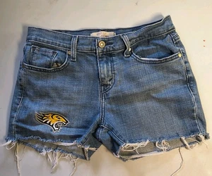 Levis abgeschnittene Jeansshorts mit Towson Tigers gesticktem Logo NCAA Damen 29" Taille - Bild 1 von 10