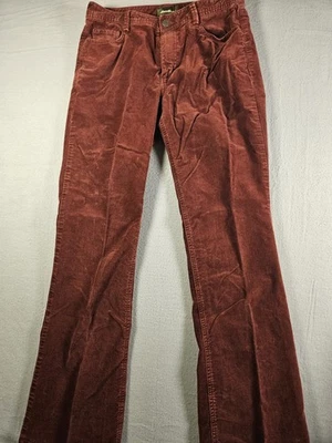 Calça Eddie Bauer feminina tamanho 8 alta veludo 5 bolsos Borgonha  - Imagem 1 de 4