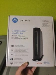 Motorola MG7540 16x4 Cable Modem Plus AC1600 Dual Band Wi-Fi Router with DFS - Picture 1 of 3