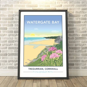 Watergate Bay, Tregurrian, Cornovaglia - Stampa artistica A3 (senza cornice) - di Tabitha Mary - Foto 1 di 1