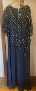 Neu mit Etikett Adrianna Papell Damen 16 V-Ausschnitt Perlen Popover Hochzeitskleid Mutter 179 $ - Bild 1 von 16