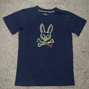 Psycho Bunny Montgomery Graphic Pima cotton Crew Tee Black Youth L - Picture 1 of 6