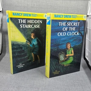 Vintage Nancy Drew Lot 2 Grosset & Dunlap Yellow Spine Hardcovers Books 1 & 2 - Bild 1 von 13