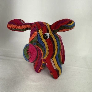 Plüsch Folk Streifen Elefant Stofftier Guatamala Kultur Handarbeit Souvenir - Bild 1 von 10