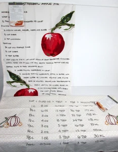 New 2 Threshold Pumpkin Apple Pie Streusel Cake Recipe Tea Towels Kitchen Decor - Picture 1 of 6
