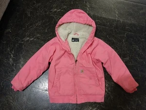 Carhartt Girls Pink Fleece Lined Zip up Hoodie Jacket Size S 7-8 - Picture 1 of 5