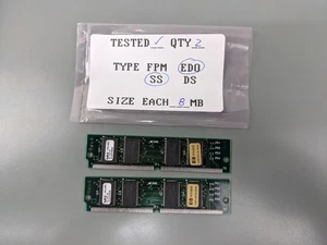 (2) HP 8MB EDO SIMMs, 72-pin RAM Memory Sticks (16MB Total) 1818-6838 - Picture 1 of 3