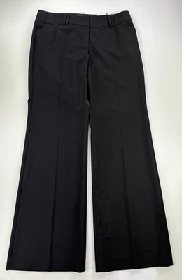 Nicole Miller Classic Flare Pants Black Mid Rise Trouser Pockets Stretch Size 8 - Image 1 of 4