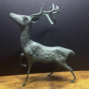 Verdigris Bronze Deer 12 Inches - Picture 1 of 8