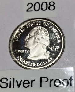 2008- 5 State Quarters all Silver Proof - Picture 1 of 6