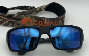 Costa Del Mar Fantail TF11 Black Frame W/ 580 Blue Mirror Polarized Sunglasses - Picture 1 of 17