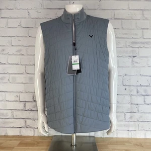 Callaway Vest Men's Large Puffer Vest Gray Tradewinds Sleeveless Golf Vest NWT - Picture 1 of 15