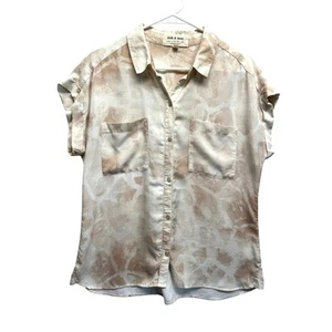 Anthropologie Cloth & Stone Women Button Up Blouse Tencel M Beach Resort - Picture 1 of 11