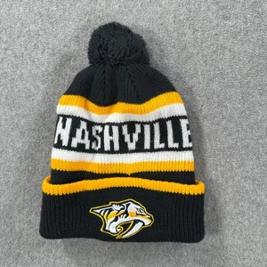 Nashville Predators NHL Strickmütze Bommelmütze schwarz gold Logo Hockey Winter - Bild 1 von 4