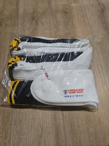 NEW 3 Pair Reebok NFL Equipment Linebacker Game Socks Steelers Colors Team Issue - Picture 1 of 5