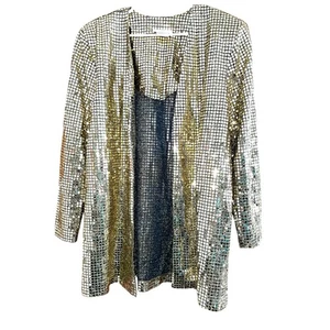 Maison Christine Vintage Gold Sequin 80s Sparkle Jacket Medium - Picture 1 of 9