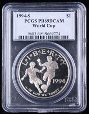 1994 S World Cup Silver Commemorative Dollar Pcgs Pr69Dcam Proof $1