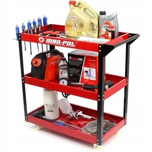 Carrello per garage officina portautensili a 3 piani con ruote 136 kg in acciaio - Imagen 1 de 6