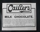 1902 Small Print Ad 'CAILLER'S SWISS MILK CHOCOLATE' + '4711 EAU DE COLOGNE'