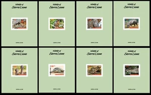 SIERRA LEONE 2025 8 X DELUXE PRF FROGS TURTLE HIPPOPOTAMUS MONKEYS OWL MUSHROOMS - Picture 1 of 9
