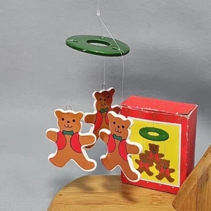 Vintage Russ Berrie and Company Holiday Bear Wind Chime With Box - Picture 1 of 5